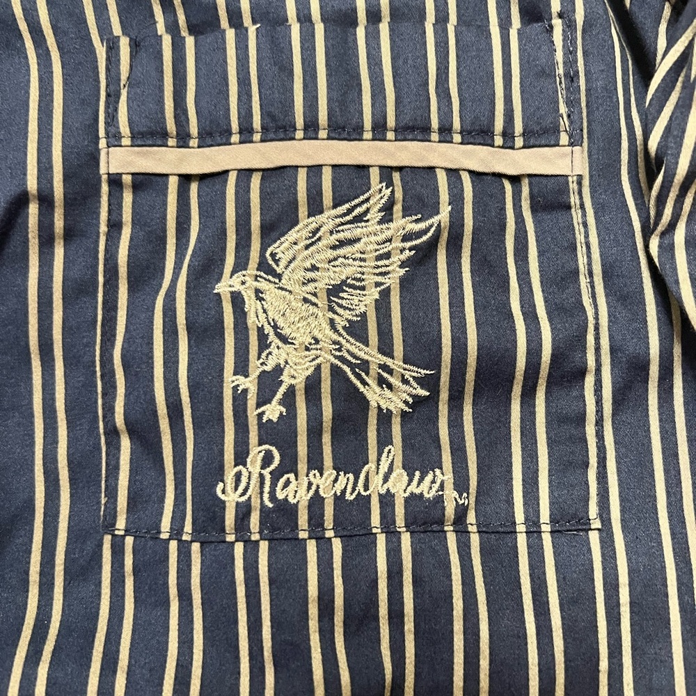Pottery Barn Teen Ravenclaw House Pajama Top Navy Gray Stripe Teen Small